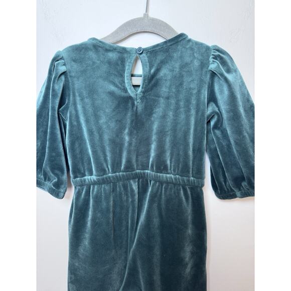 Hanna Andersson Green Velour Jumpsuit, Wide Leg, Holidays, Size 3T NWOT - Picture 6 of 11
